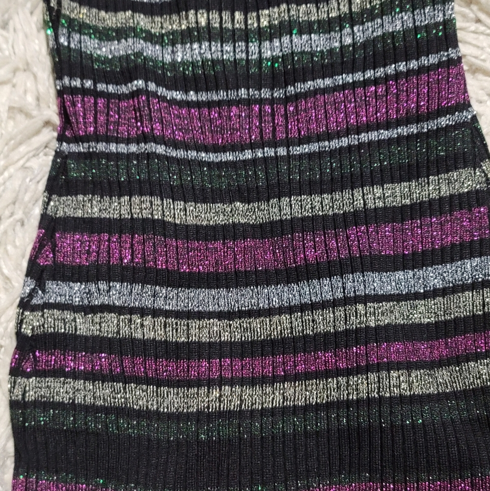 Planet Gold Metallic Strp Ribbed Dress - Picture 6 of 6
